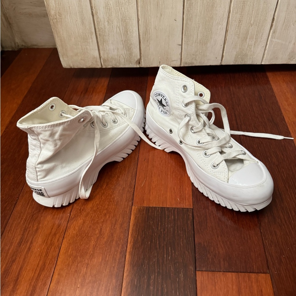 Converse All Star White Platform High-Tops